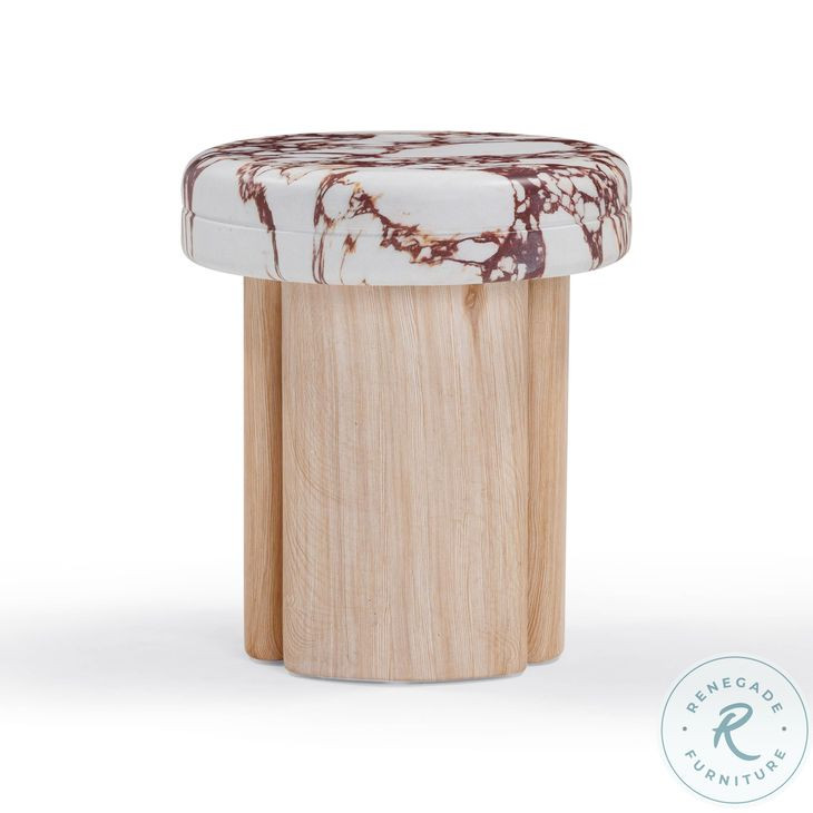 Sheila Multicolored Textured Round Concrete Side Table