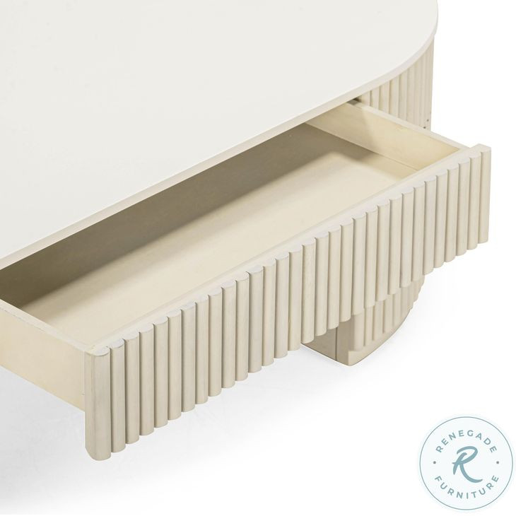 Bella Cream Oval Large Storage Coffee Table