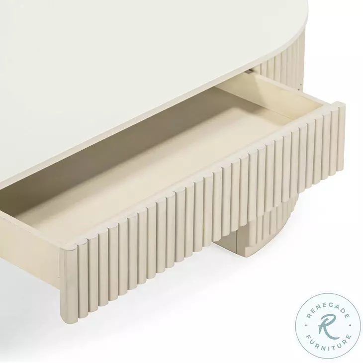 Bella Cream Oval Large Storage Coffee Table