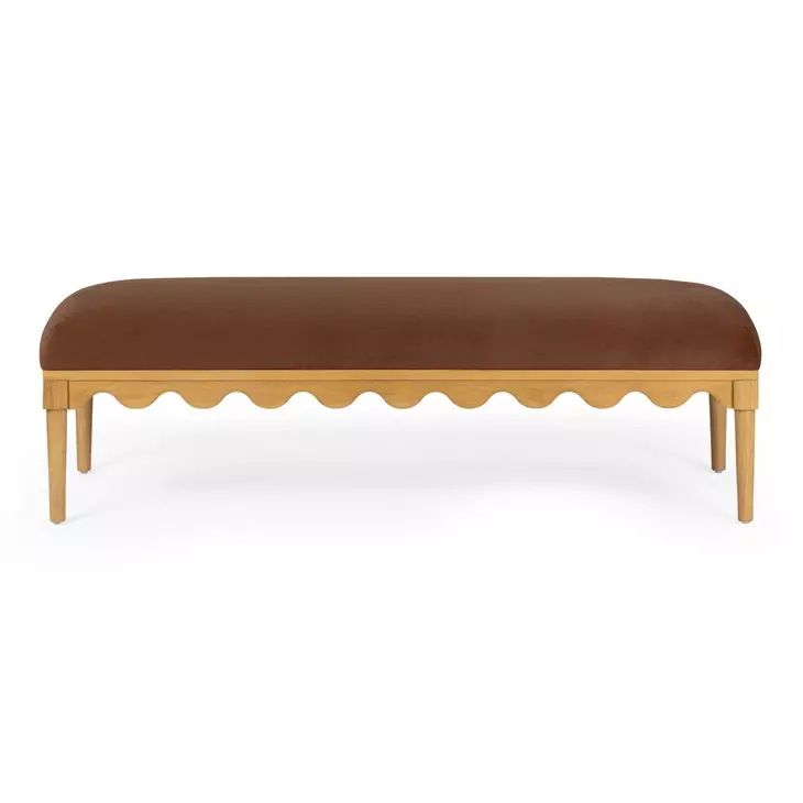 Oodle Bronze Performance Fabric Upholstered Bed Bench