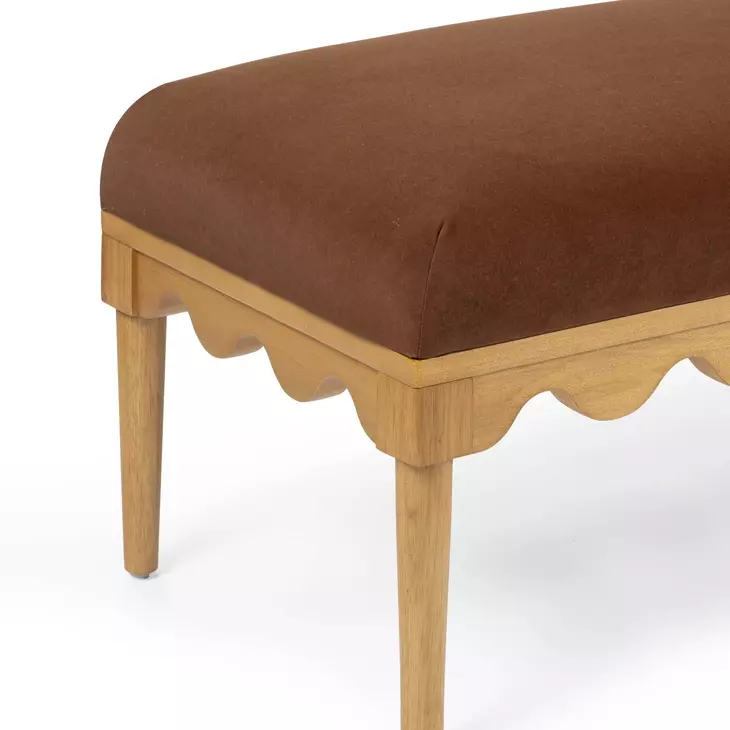 Oodle Bronze Performance Fabric Upholstered Bed Bench