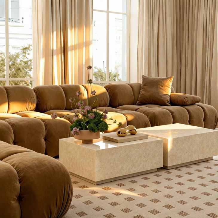 Romy Cream Travertine Rectangular Coffee Table