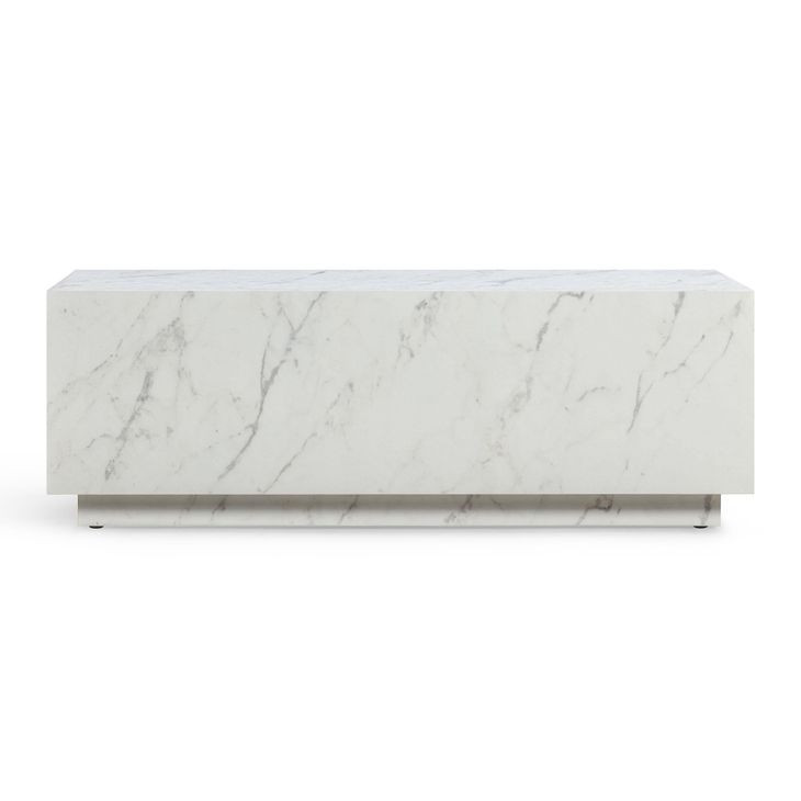 Romy White Marble Rectangular Coffee Table