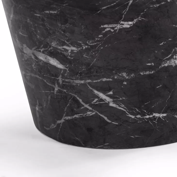 Slab Black Marble Free Form Outdoor Concrete Top Coffee Table