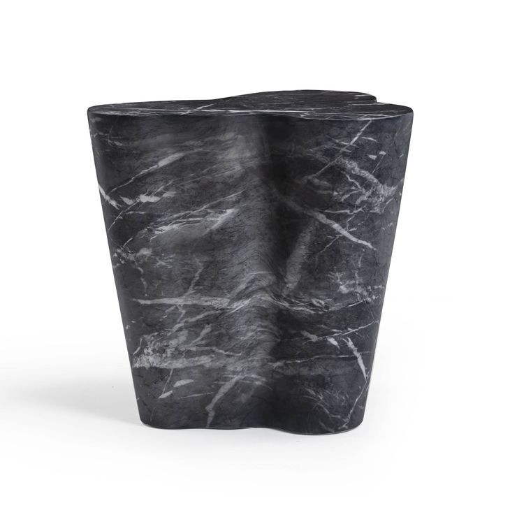 Slab Black Marble Free Form Outdoor Concrete Top Side Table