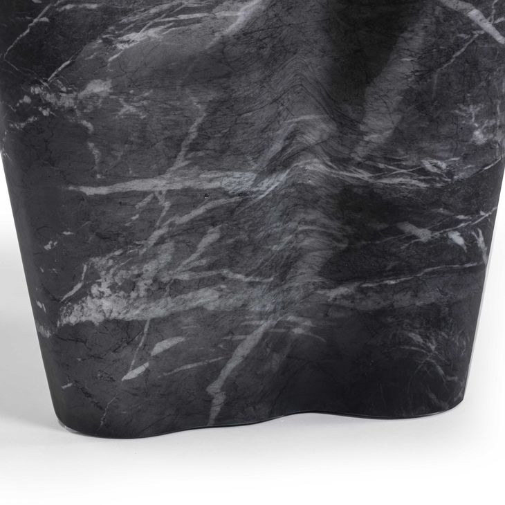 Slab Black Marble Free Form Outdoor Concrete Top Side Table