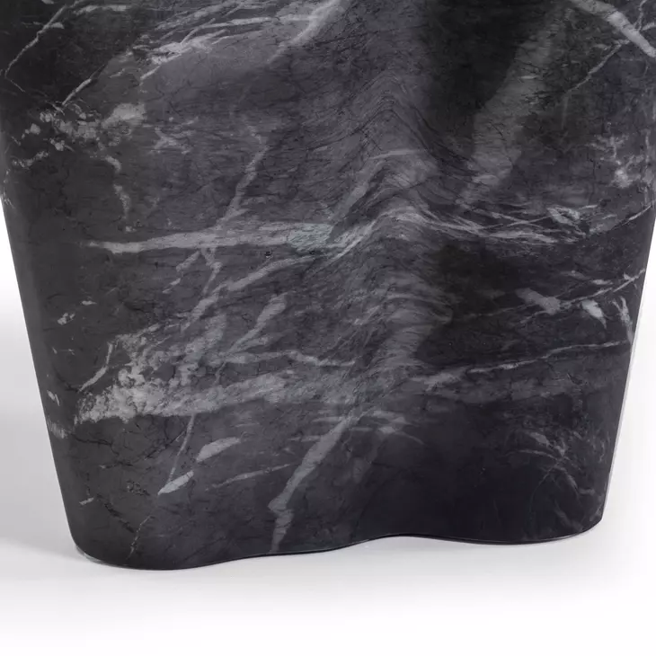 Slab Black Marble Free Form Outdoor Concrete Top Side Table