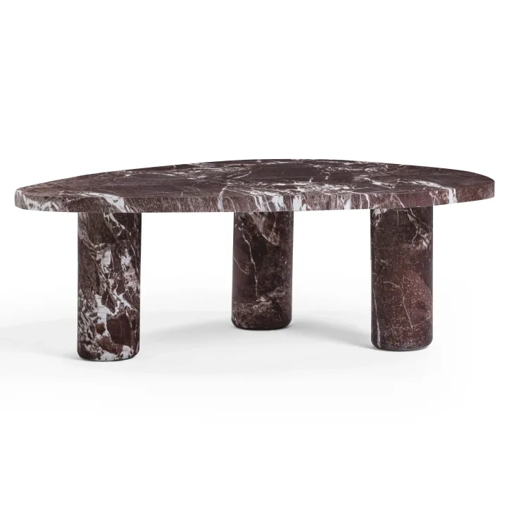 Libby Red Levanto Triangular Outdoor Concrete Top Coffee Table