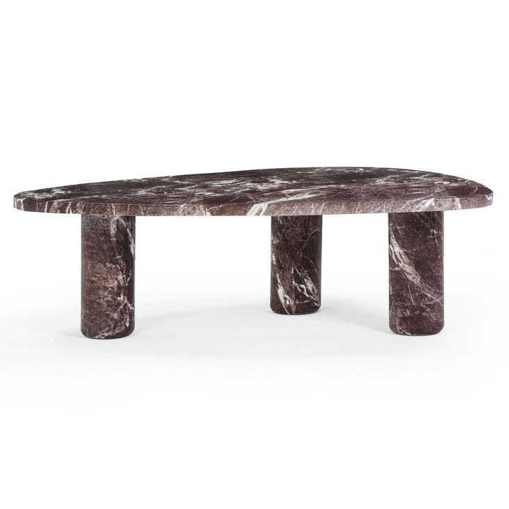 Libby Red Levanto Triangular Outdoor Concrete Top Large Coffee Table