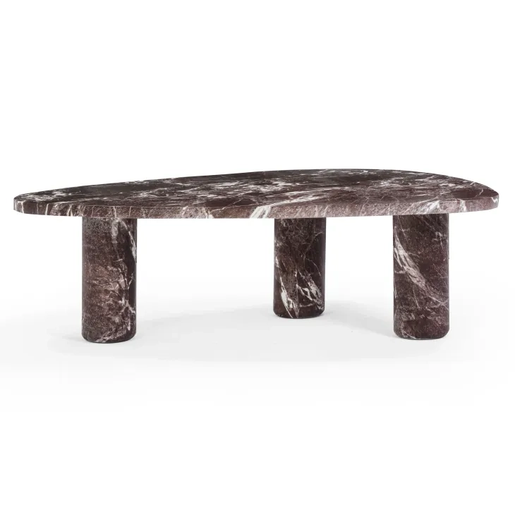 Libby Red Levanto Triangular Outdoor Concrete Top Large Coffee Table