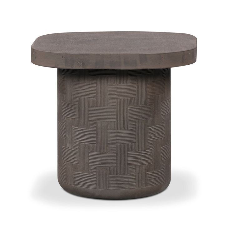 Suraya Dark Umber Square Outdoor Concrete Top Side Table