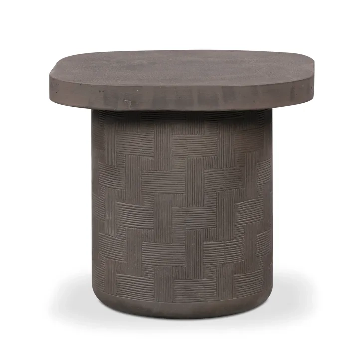 Suraya Dark Umber Square Outdoor Concrete Top Side Table