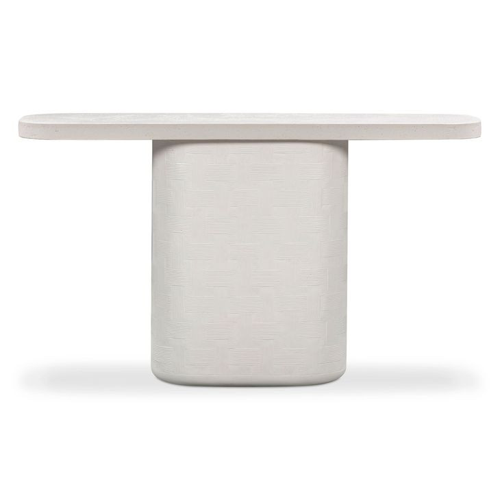 Suraya Ivory Oval Concrete Top Console Table