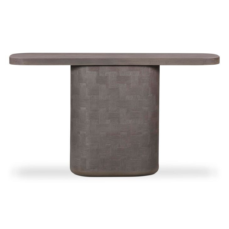 Suraya Dark Umber Oval Concrete Top Console Table
