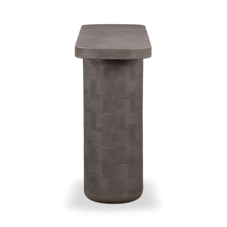 Suraya Dark Umber Oval Outdoor Concrete Top Occassional Table Set