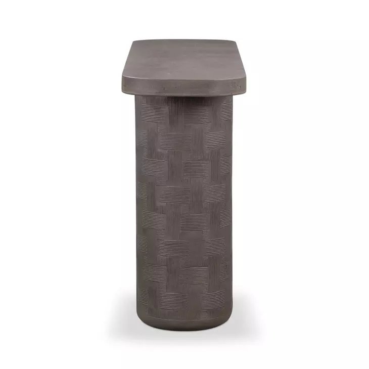Suraya Dark Umber Oval Outdoor Concrete Top Occasional Table Set