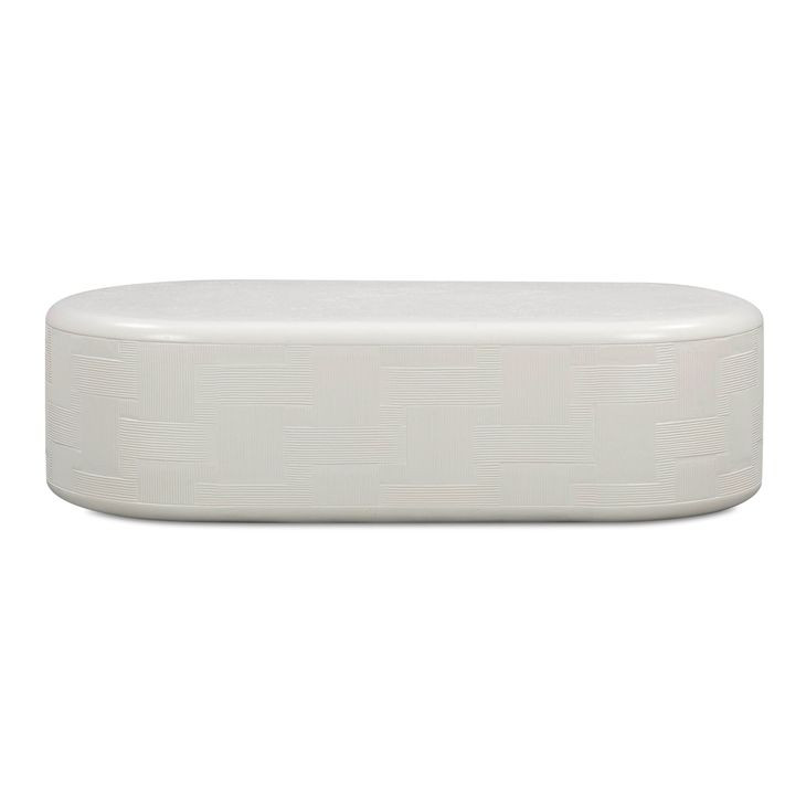 Suraya Ivory Oval Outdoor Concrete Top Coffee Table