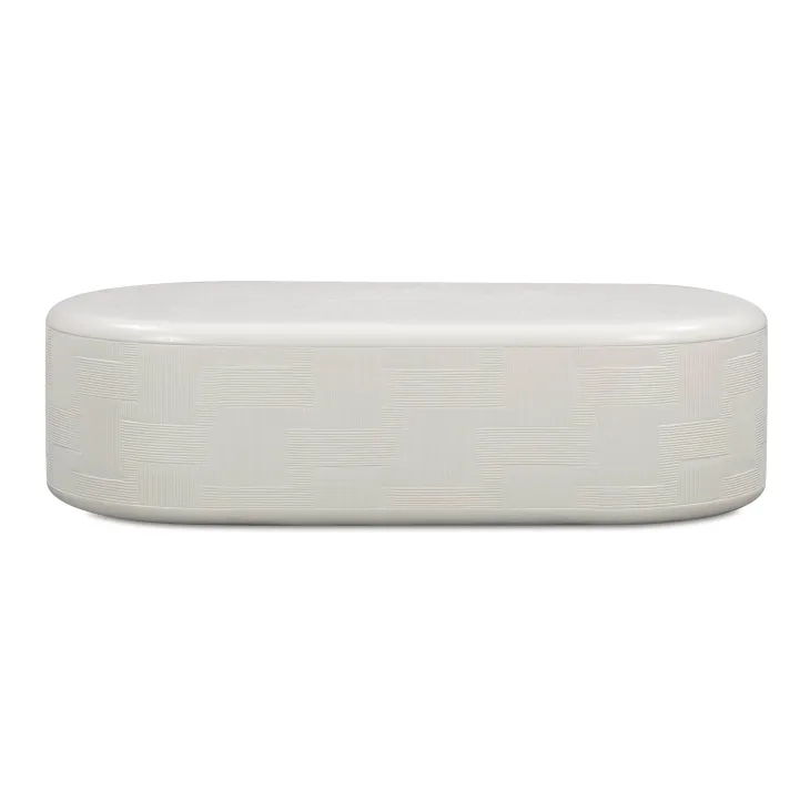 Suraya Ivory Oval Outdoor Concrete Top Coffee Table