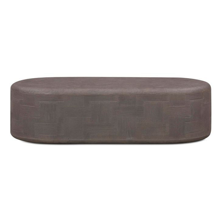 Suraya Dark Umber Oval Outdoor Concrete Top Coffee Table