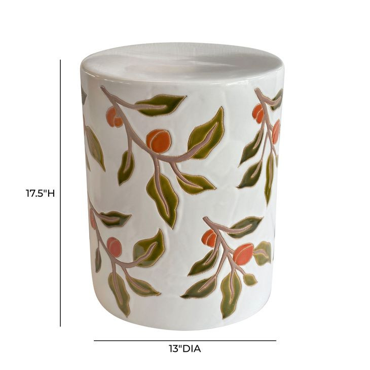 Tempest Orange Citrus Round Outdoor Side Table
