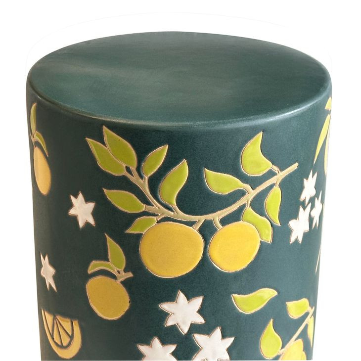 Tempest Lemon Citrus Round Outdoor Side Table