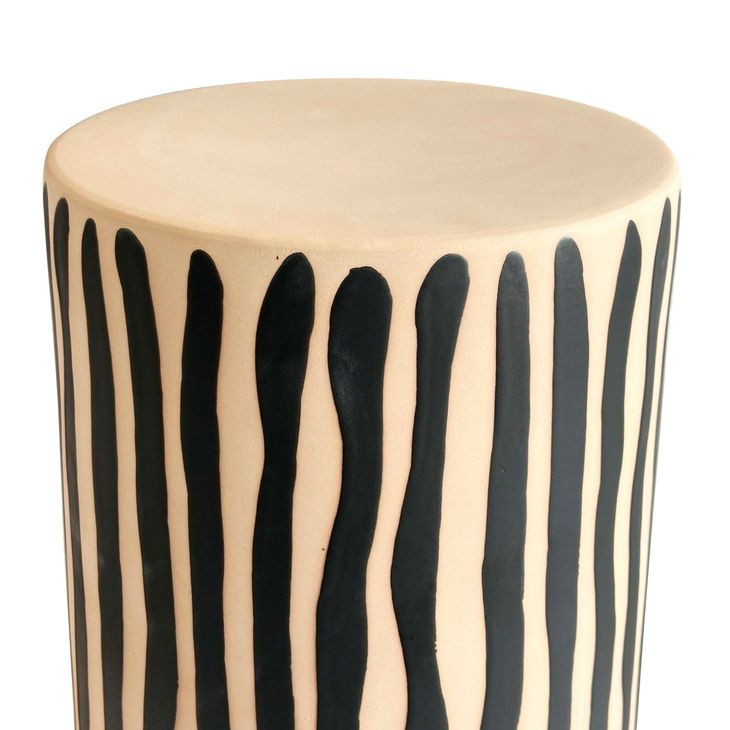 Tempest Black and White Round Outdoor Side Table