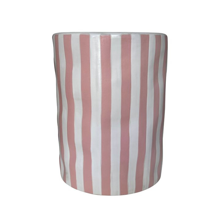 Tempest Pink and White Round Outdoor Side Table