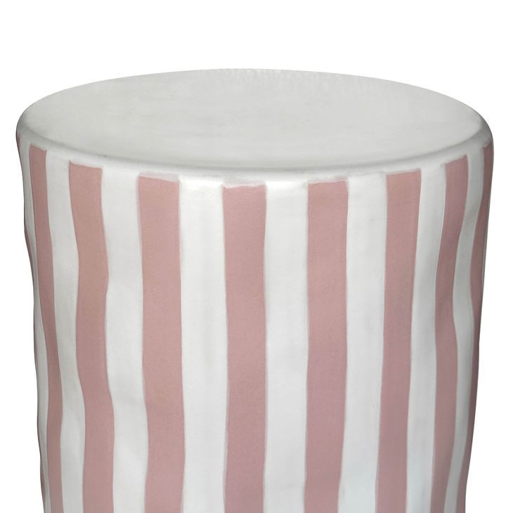 Tempest Pink and White Round Outdoor Side Table