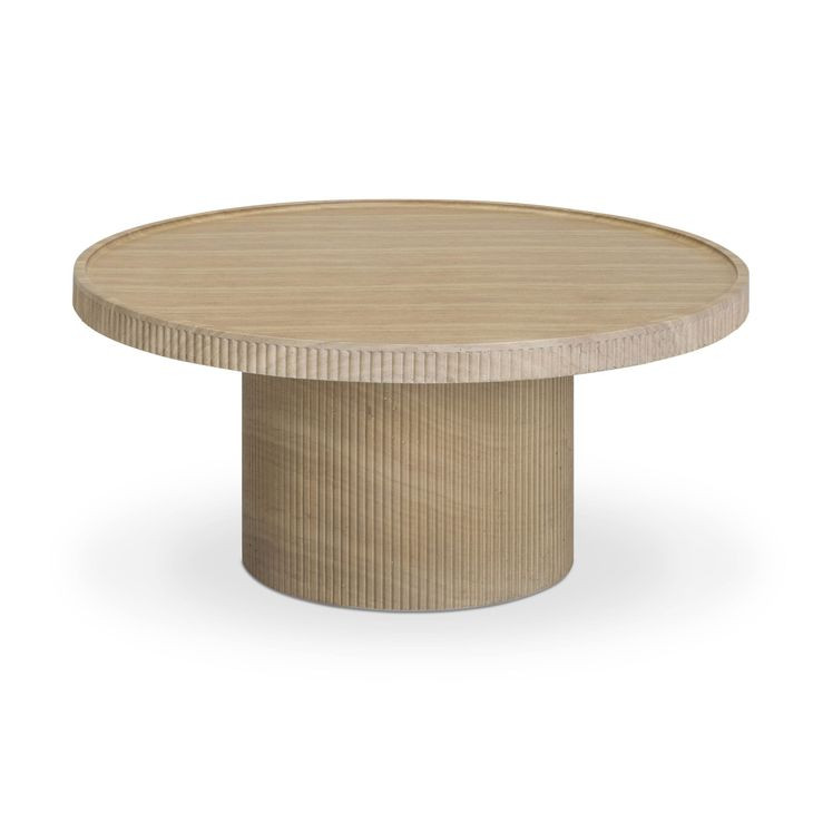 Darcy Travertine Round Outdoor Concrete Top Coffee Table