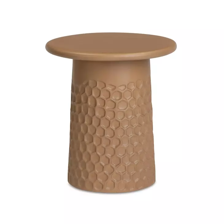 Hessa Terracotta Round Outdoor Concrete Top Side Table
