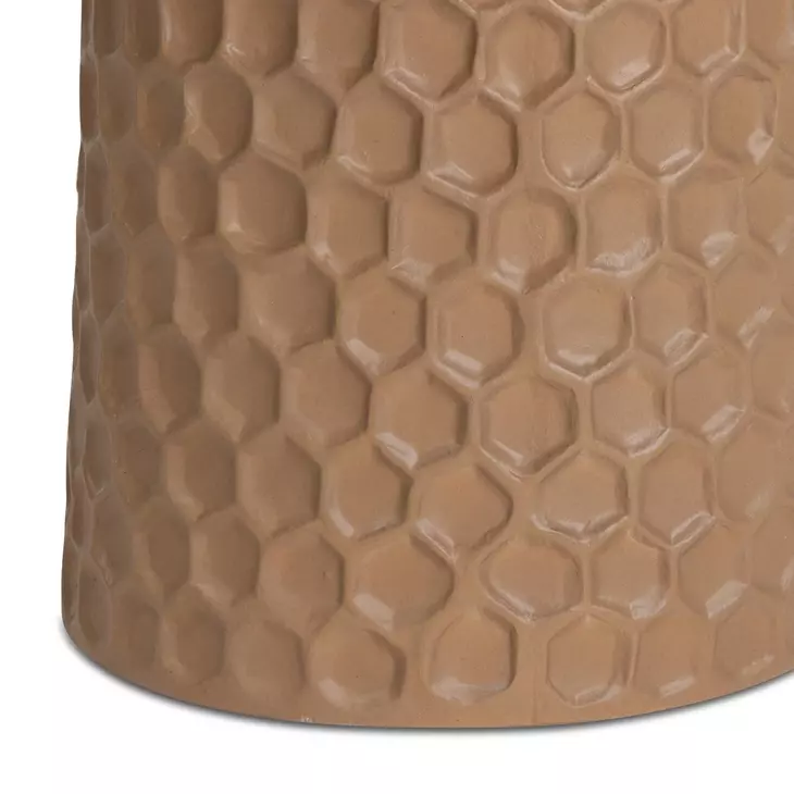 Hessa Terracotta Round Outdoor Concrete Top Side Table