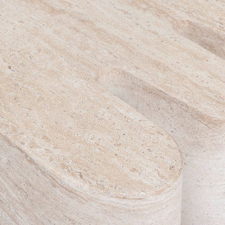 Thyme Travertine Round Outdoor Concrete Top Side Table