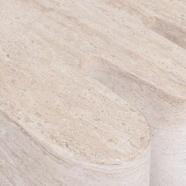 Thyme Travertine Round Outdoor Concrete Top Side Table