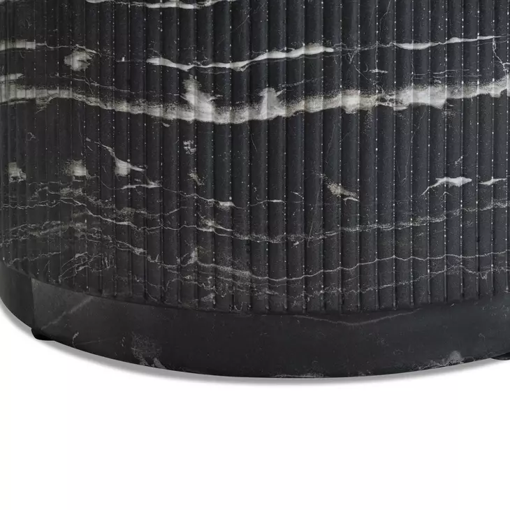 Hades Black Marble Oval Outdoor Concrete Top Coffee Table