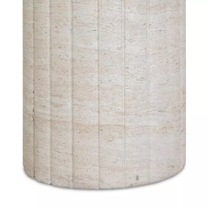Blossom Travertine Round Outdoor Concrete Top Side Table