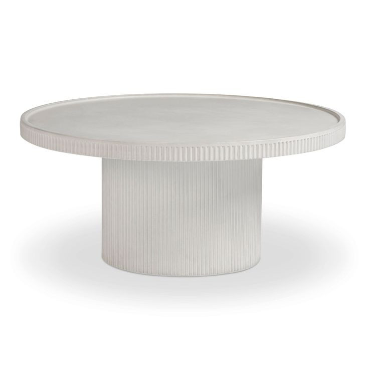Darcy White Round Outdoor Concrete Top Coffee Table