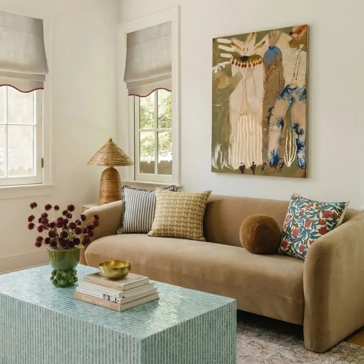 Earl Light Blue Rectangular Coffee Table