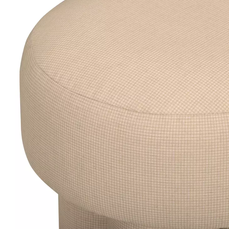 Masha Yellow and White Performance Fabric Upholstered Accent Stool
