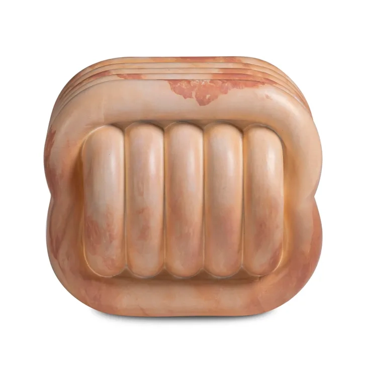 Love Knot Pink Marble Outdoor Concrete Accent Stool