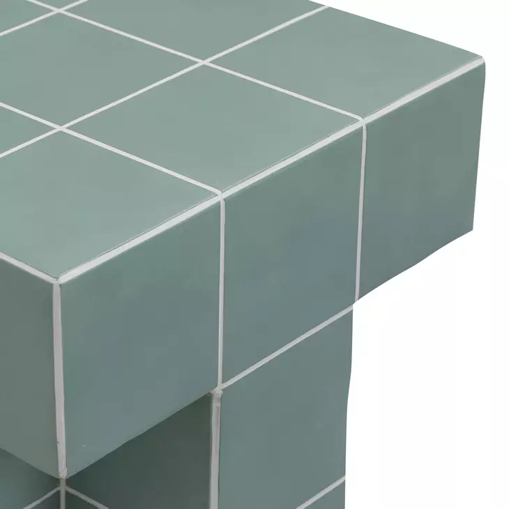 Alma Green Square Outdoor Concrete Top Side Table