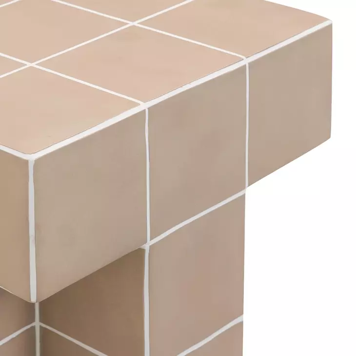 Alma Taupe Square Outdoor Concrete Top Side Table