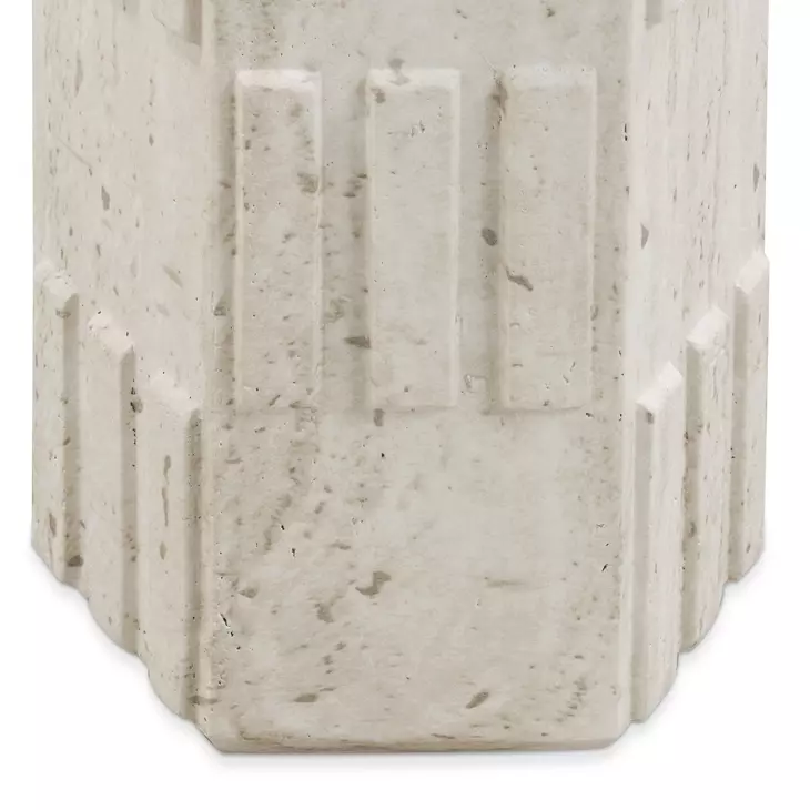 Asta Travertine Round Outdoor Concrete Top Side Table