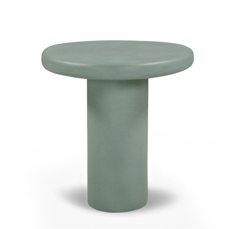 Jade Green Round Outdoor Concrete Top Occassional Table Set