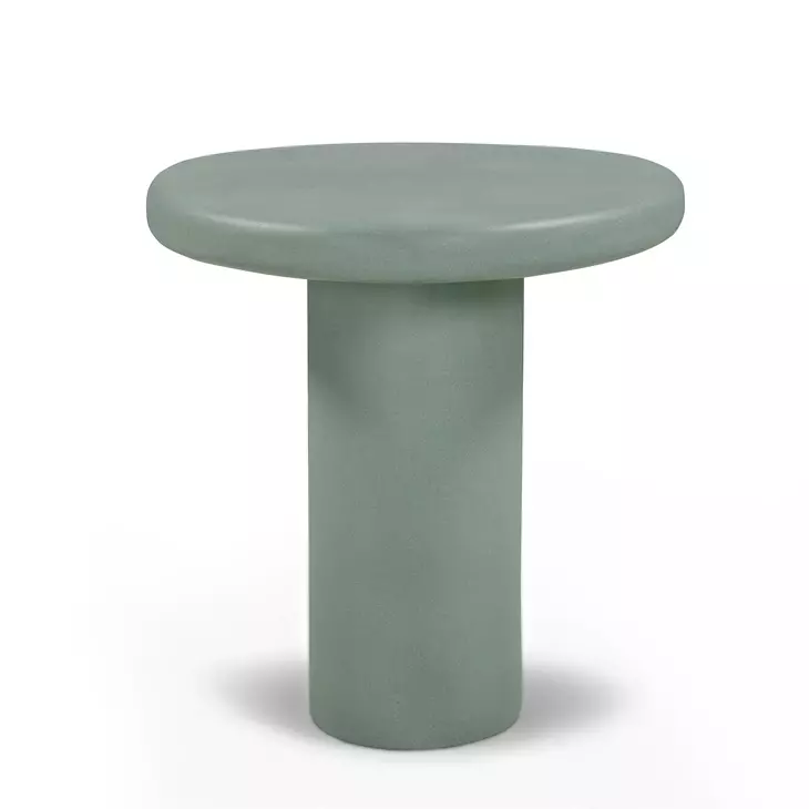 Jade Green Round Outdoor Concrete Top Occasional Table Set