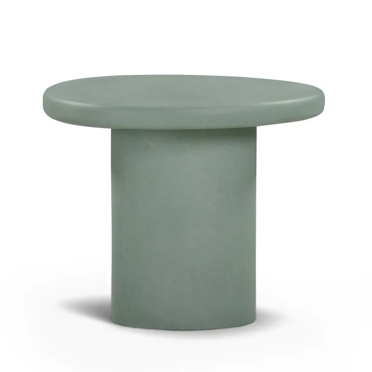 Jade Green Free Form Outdoor Concrete Top Side Table