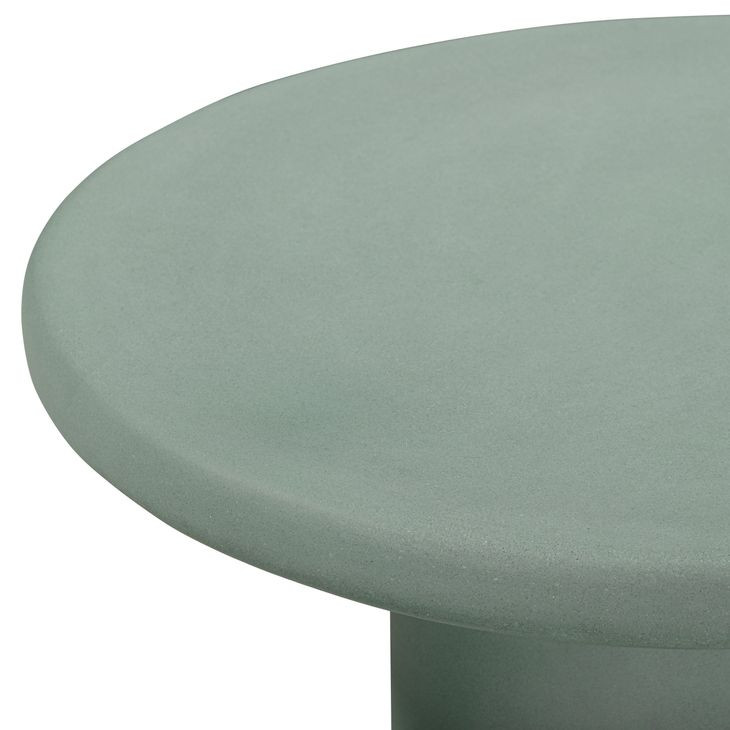 Jade Green Round Outdoor Concrete Top Medium Coffee Table