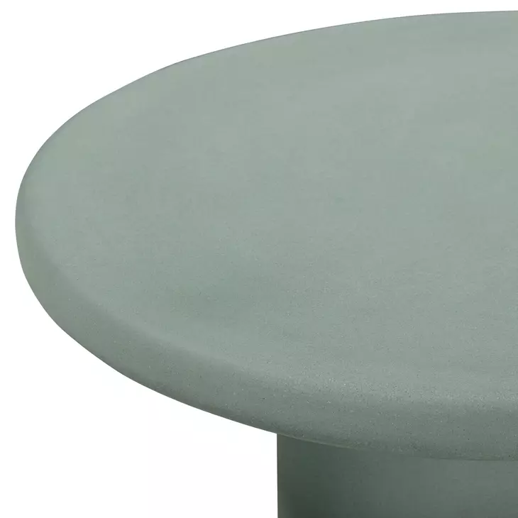 Jade Green Round Outdoor Concrete Top Medium Coffee Table