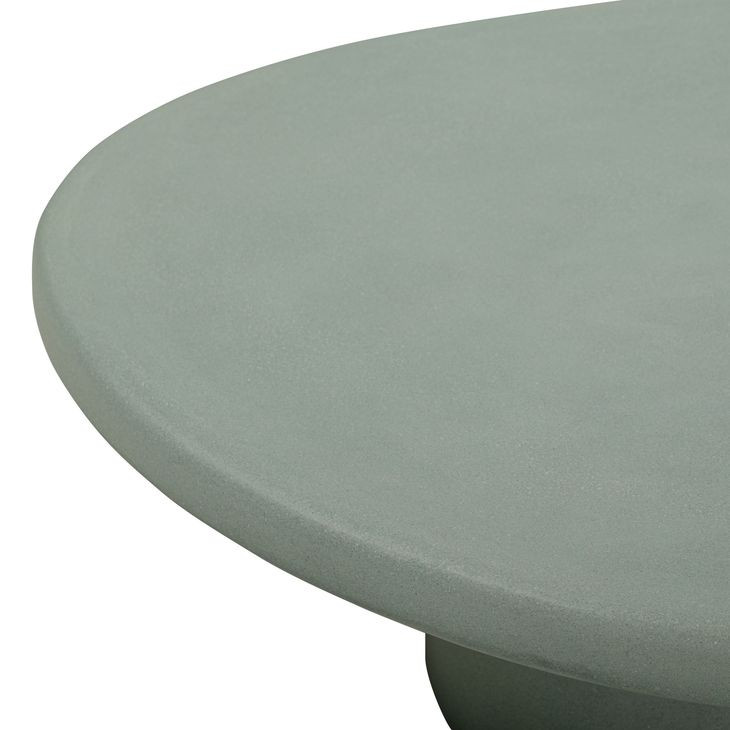 Jade Green Round Outdoor Concrete Top Large Coffee Table