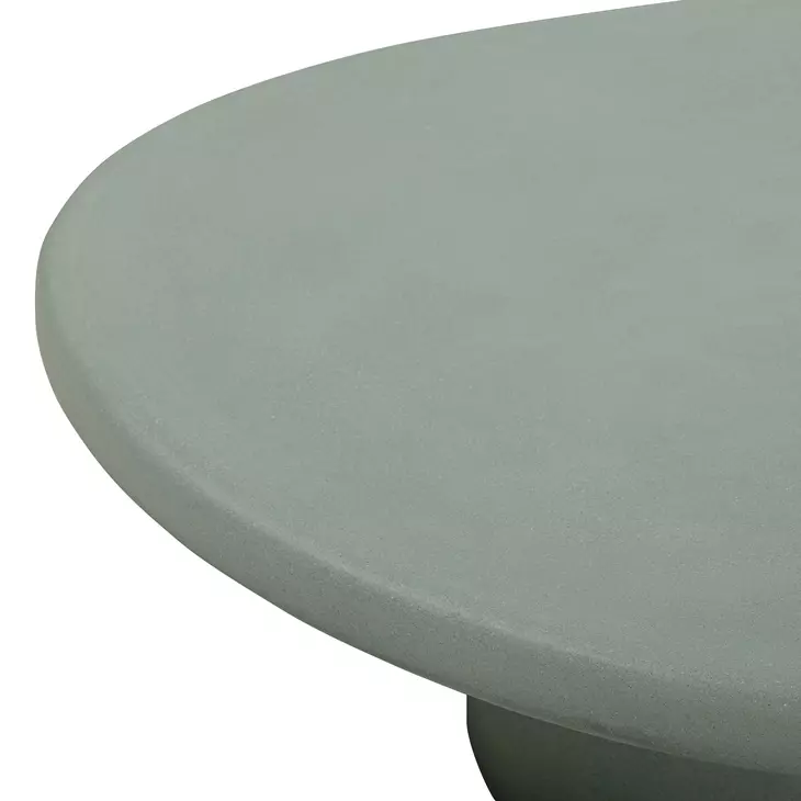 Jade Green Round Outdoor Concrete Top Large Coffee Table