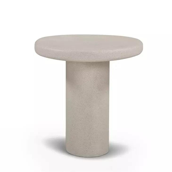 Jade Cream Round Outdoor Concrete Top Occassional Table Set